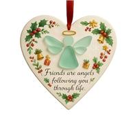 WJnflQN Décoration de Noël d'amitié - Boule de Noël en céramique - Cadeau d'amitié - Pendentif sentimental pour sœur collègue - Anniversaire - College - Club de livre - Fête d'hiver - Voyage - Club de