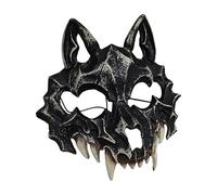 WJnflQN Déguisement de crâne de loup | Bijou de tête de squelette animal - Accessoire d'Halloween effrayant pour et adultes - École - Spectacles sur scène - Maisons hantées