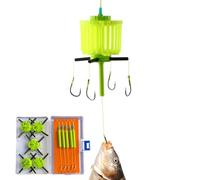 WJnflQN Hameçon avec panier à appâts | Panier à nourriture flottant avec hameçon | Accessoires de pêche et pièges à appâts pour débutants professionnels et papas