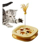 WJnflQN Jouet Puzzle pour Chat,Jeu de Labyrinthe avec Billes et Canne à Plume | Boîte à Casse-Tête Jouets Interactifs Chats - Enrichissement pour Chatons Griffoir Détente Maison