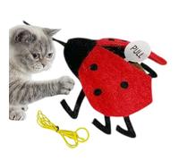 WJnflQN Jouet taquin de Chat, Jouet de Chat de Ladybug | Catnip Fake Ladybug Suspension Teaser TEET - Capteur de Vibration intégré Game Taser Ennui Relieom Supplies for Kitten