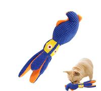 WJnflQN Jouets pour chien sans rembourrage - Jouet couineur doux en forme de pieuvre - Fournitures pour animaux de compagnie, grand anneau de dentition interactif pour chiot pour la famille, les amis