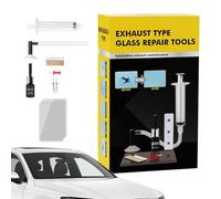 WJnflQN Kit de Réparation d'Éclats de Pare-brise,Éliminateur Rayures Vitre Automobile - Pompe à Pression pour Réparation Rapide Éclats sur Toit Ouvrant Camion Lentille Porte Fenêtre