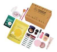 WJnflQN Kit Maquillage Débutant | Trousse de Maquillage de Voyage - Fondation Correcteur Cosmétique Rouge À Lèvres Pinceaux Ensemble Pour Femmes Et Jeunes Filles Fêtes Mariages Salon