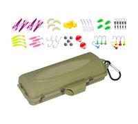 WJnflQN Leurre de pêche - 62 pièces - Kit d'appâts de pêche avec boîte de rangement - Pour eau douce et eau salée, pour une utilisation en plein air, pour sandre, truite, crappie, saumon, poisson-chat