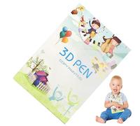 WJnflQN Livre de dessin d'impression 3D - Modèle papier stylo 3D | Modèle coloré réutilisable 40 motifs avec 2 plaques transparentes, pochoirs pour