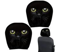 WJnflQN Lot de 2 housses d'appui-tête pour voiture - En soie glacée - Motif dessin animé - Accessoires automobiles - Décoration de siège pour SUV, camion, berline, Noël, Halloween