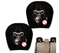 WJnflQN Lot de 2 housses pour appuie-tête de voiture en soie glacée - Accessoires de protection pour berline, camion, SUV, Halloween, Noël