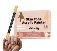 WJnflQN Marqueur corporel pour la peau - 12 couleurs - Vernis à ongles - Outils de manucure pour la main, visage, les festivals, les étudiants, les fêtes, les voyages, sur la céramique et papier