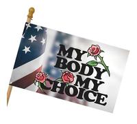 WJnflQN Mon corps, ma bannière de choix, 3 x 5 pieds drapeau de jardin utérus, drapeau des droits des femmes, bannière de jardin décorative, bannière de décoration d'intérieur, couleurs vives, double