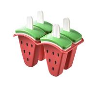 WJnflQN Moules à Glaces | 4 Moules en Forme de Pastèque avec Bâtonnets,de Congélation en Silicone Alimentaire avec Bâtonnets Démoulage Facile pour Desserts Maison, Fruits, Yaourts, Puddings et