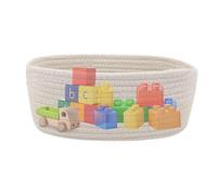 WJnflQN Panier de rangement tissé en corde de coton | Organisateur de maison pour bureau, commode, garde-manger, table d'entrée, chambre à coucher, salle de bain, canapé, comptoir d'angle