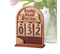 WJnflQN Panneau « Books Read This Year » | Décoration rustique vintage en bois pour les amateurs de livres, décoration de bibliothèque, pour étagère, bureau, étude, salon