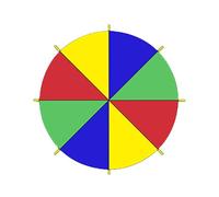 WJnflQN Parachute arc-en- pour, jeu de tente de parachute avec poignées, divertissement familial, jeux de tente pour l'intérieur et l'extérieur, 3 m - 4 couleurs, Siehe Beschreibung