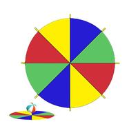 WJnflQN Parachute arc-en- pour, jeu de tente de parachute avec poignées, divertissement familial, jeux de tente pour l'intérieur et l'extérieur, 2 m - 4 couleurs, Siehe Beschreibung