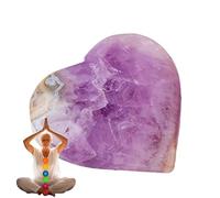 WJnflQN Pierre de cristal de poche - Ornement en améthyste naturelle - Galet décoratif poli pour massage du pouce pour pétrir les doigts