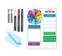 WJnflQN Planning effaçable à sec effaçable à sec - Bloc-notes hebdomadaire sur pied - Bloc-notes hebdomadaire en acrylique transparent avec horloge portable pour l'organisateur de bureau