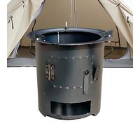 WJnflQN Poêle Rocket,Ustensiles de Cuisson Extérieur avec Gril et Pincettes - Poêle À Bois De Camping - pour Survie Préparation Urgence Randonnée Voyage Camping-Car Extérieur Feu de Camp Patio