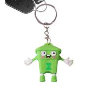 WJnflQN Porte-clés de sacs, porte-clés de dessin animé, mignon pendentif porte-clés en PVC | Pour porte-monnaie, bagages, téléphone portable, camion, voiture, voyage, maison, vacances, vert, Siehe
