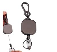 WJnflQN Porte-Clés Rétractable Résistant,Anneau de Porte-clés Renforcé avec Chaîne - Clip À Badge Rétractable,pour Voyage Pêche Sport Événement Festival Chantier Entrepôt Camping Randonnée Trajet