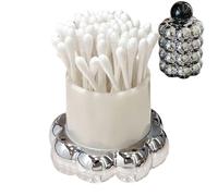 WJnflQN Porte-cure-dents, porte-boule de coton, porte-fil dentaire, porte-cure-dents, distributeur Qtip | Récipient de salle de bain, porte-cure-dents décoratif, distributeur de cure-dents de luxe