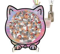 WJnflQN Puzzle en Bois pour Grands et Petits | Décoration d'intérieur Mignonne en Forme de Chat pour la Maison - Puzzle en Bois pour Adultes - pour Hommes, Fils, Filles, Adolescents et