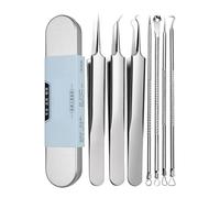 WJnflQN Remover Comedone Extracteurs de boutons et têtes noires - 7 kits de retrait de en acier inoxydable pour outil facial, zit, nez pincette, soin du visage