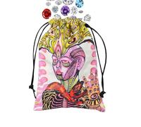 WJnflQN Sac de Tarot | Pochette à Bijoux dés avec Cordon de Serrage | Organiseur imprimé Accessoires de Divination pour Rune en, Bijoux, Adolescents et Adultes, réunions de Voyage, fête de Jeu