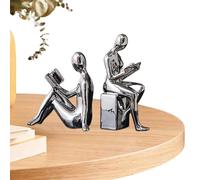WJnflQN Serre-Livres Lourds pour étagères, Serre-Livres décoratifs pour Livres Lourds - 2X Serre-Livres Modernes et Robustes au Design Abstrait, décoratifs | Bouchon de Livre pour étagères