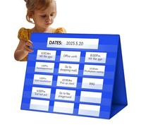 WJnflQN Tableau de Poche pour Salle de Classe - Bureau Debout avec Compartiments - Tableau Pliable des Deux côtés avec Jeux éducatifs pour, Exercices de Lecture, orthographe, Maternelle, école