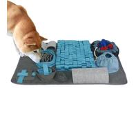 WJnflQN Tapis de reniflage pour chien, tapis de reniflage carré, tapis de creusement, tapis de creuser avec 10 éléments de dressage pour chien, tapis d'alimentation interactif pour chiens de petite