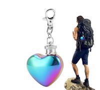 WJnflQN Tiny Flask - Pot à vin en forme de cœur de 30 ml avec porte-clés | Petite bouteille de poche - pour voyage, voyage, camping, fête d'
