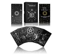 WJPC Cartes de tarot en feuille d'argent avec guide et coffret cadeau pour débutants et experts. Design original