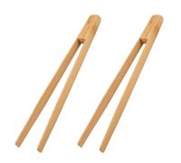 WJRQD 2 Pièces Pince à barbecue en bois de hêtre non traité collée,Pinces à toast classiques réutilisables en bambou,Pince de cuisson en bois, idéale pour grille-pain, fruits, pain et cornichons,30cm