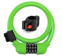 Wjsdsg Petit cadenas de sécurité à code pour vélo de montagne - Câble de verrouillage à 4 chiffres réinitialisable à combinaison