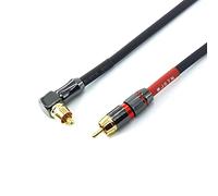 WJSTN -055 Lot de 2 câbles RCA à angle droit de 90 degrés pour caisson de basses, HDTV, amplificateurs, home cinéma, systèmes Hi-Fi, caisson de basses (0,9 m)