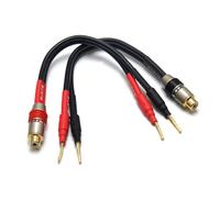 WJSTN Lot de 2 adaptateurs RCA pour haut-parleur RCA vers fiche banane Flex Pin 15,2 cm vers câble audio femelle RCA (RCA vers fiche banane flexible)