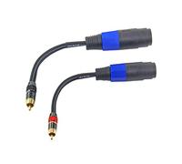WJSTN Lot de 2 adaptateurs RCA vers speakon femelle vers haut-parleur RCA mâle 15,2 cm