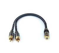WJSTN Répartiteur RCA 1 femelle 2 RCA mâles adaptateur Y pour caisson de basses, câble audio et vidéo 20,3 cm (1 femelle vers 2 mâles)
