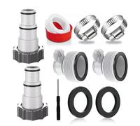 WJUAN 12 Pièces Raccord Piscine, Valve Piscine en Caoutchouc, Rotation du fil, Accessoire Piscine, Avec Bague D'étanchéité, Convient pour Tuyau de Ppiscine de 32 à 38 mm, Pompe de Piscine, Valve