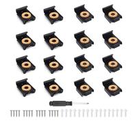 WJUAN 16 Pièces Fixation Miroir, à Ressort Support Miroir, Carré Fixation pour Miroir Mural, avec Vis, Tube D'expansion et Tournevis, Accroche Miroir pour Fixer Verre, Miroirs