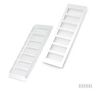 WJUAN 2 pièces de grille d'aération en aluminium 300x100 mm argenté rectangulaire - Grille d'aération pour armoires, chambres à coucher et portes