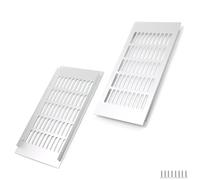 WJUAN 2 pièces de grille d'aération en aluminium 300x150 mm argenté rectangulaire - Grille d'aération pour armoires, chambres à coucher et portes