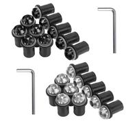 WJUAN 20 Pièces Vis Carenage Moto, M5 x 16mm, avec clé de Montage, Équipés d'un Anneau en Caoutchouc, vis Fixation Carenage, Adaptés aux Pare-Brise de Motos, Scooters