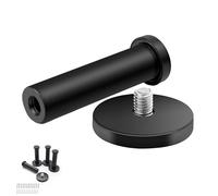 WJUAN 4 Pièces Crochets Muraux Ronds Noirs, Crochet Mural en Acier Inoxydable de 73 mm Suitable for Hanging Objects in Kitchen, Bathroom and Master Bedroom