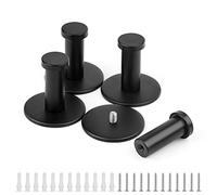 WJUAN 4 Pièces Patère Noire, 50 mm en Acier Inoxydable Crochet Peignoir Mural, Crochet Mural Noir pour Accrocher des Objets du Quotidien pour la Cuisine et la Chambre