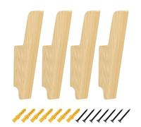 WJUAN 4 Pièces Porte Manteau Mural Bois, Chêne Massif Porte Manteaux Muraux, Patere Bois Murale, Crochets et Patères pour la Maison avec Vis et Tube D'expansion, pour Maison, Hôtel, Bureau