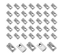 WJUAN 40 Piezas Ranura M8 T Tuercas, Tuercas de Bola de Perfil en Acero al Carbono con Bolas de Resorte, Serie 40 T Tuerca de Resorte para Estructuras Aluminio Construcción, Carpintería E Industria