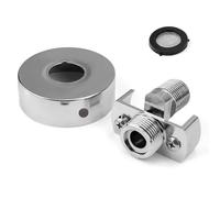 WJUAN Adaptateur D'angle Douche, Rotule Pivotante Laiton, Argent, Angle Réglable, avec Couvercle Décoratif, Adaptateur Robinet Douche, Adapté à Tous les Types de Douches et Pommes de Douche