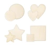 WJUAN Base de Panier en Bois 8 Pièces en Bois Fond de Sac à Crocheter, 4 Formes, Fond de Sac en Bois, pour Fabrication de Sacs Crochet, Boîtes de Rangement, Paniers de Fruits